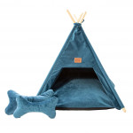 TeePee stan Golden dog 75 x 75 x 90 cm - modrý